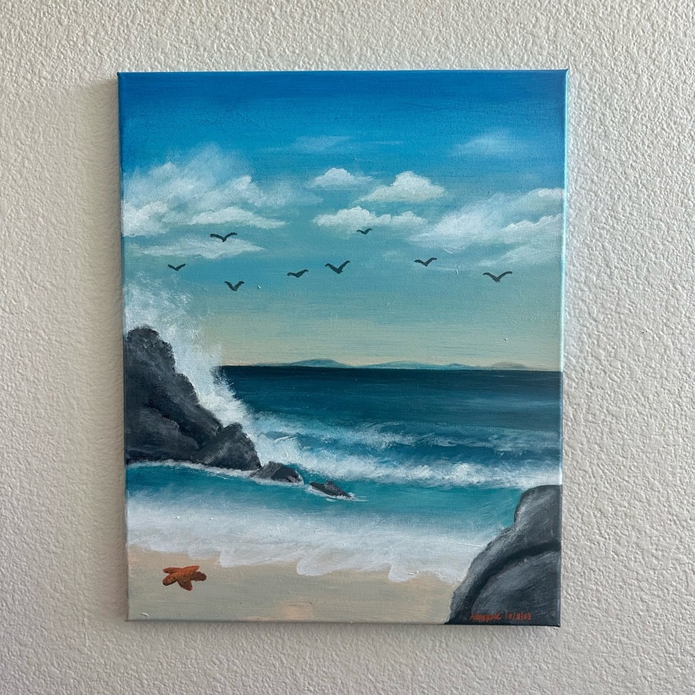 Coastal Harmony Acrylic Painting